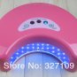 Pink 12W LED Gel Nail Art Lamp Portable Nail Dryer Curing Home / Salon Two Hand One Time