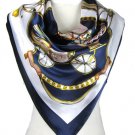 5 PCS NEW Womens Wagon Print Big Square Silk-like Satin Scarf Wrap Muffler 90*90cm