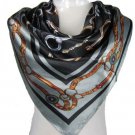 5 PCS Stylish Chains Printed Big Square Silk-like Satin Scarf Wrap Kerchief 90*90cm