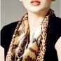 5 PCS Womens Leopard Dots Print Big Square Satin Silk-like Satin Scarf 90*90cm