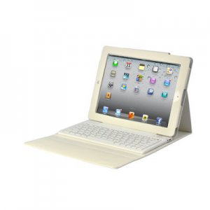 White iPad 2/3 Case with Spillproof Bluetooth Keyboard