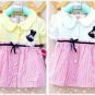 D3 Baby Girl Cotton Bunny Badge Long Sleeves Outfit Dress 6-12-18-24-36 Months