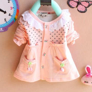 J2 Baby Girl Cotton Ruffle Dots Cherry Party Outfit Dress 6-12-18-24-36 Months