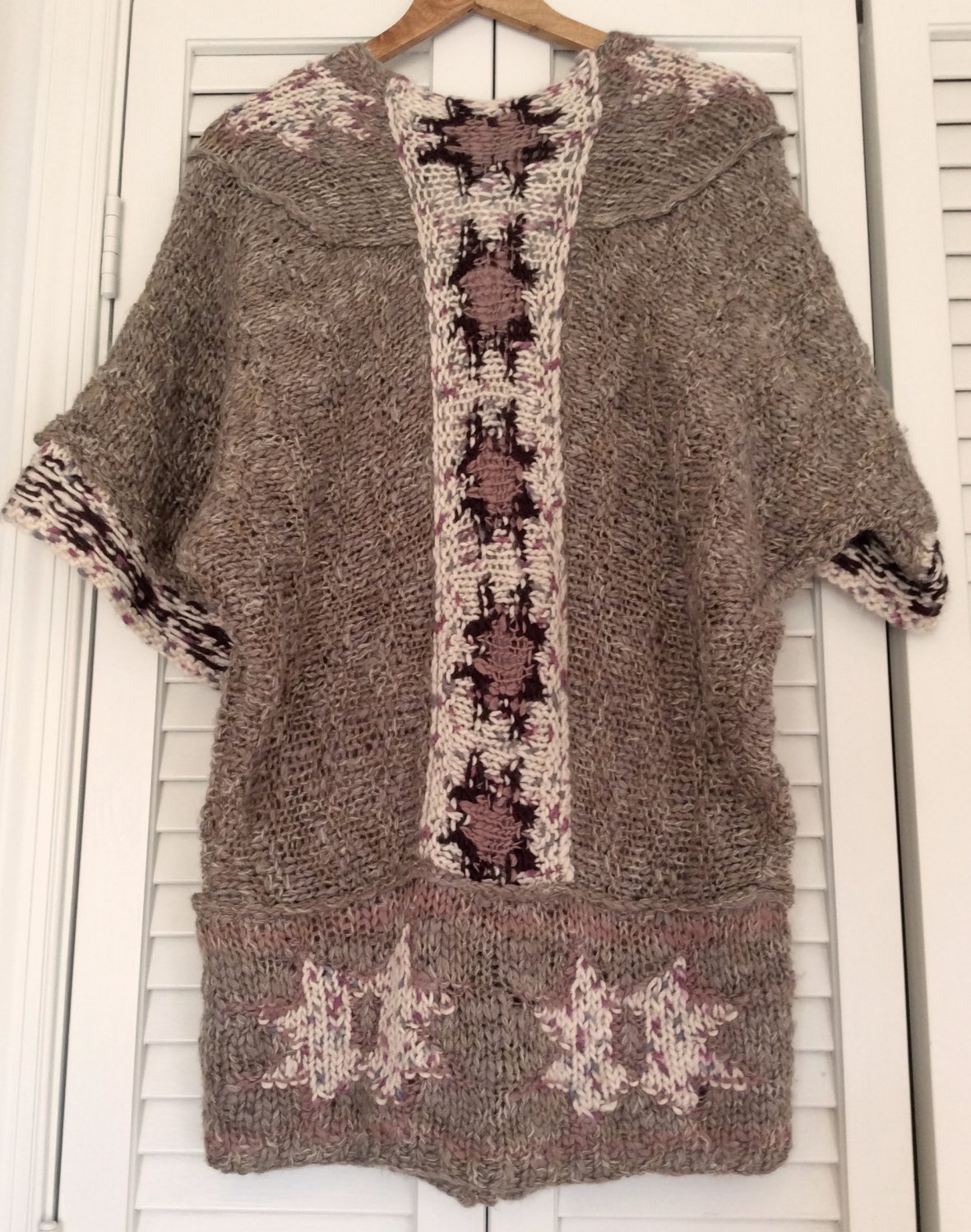 New FREE PEOPLE SWEATER Cardigan Duster Fair Isle Maxi Luxe Knit