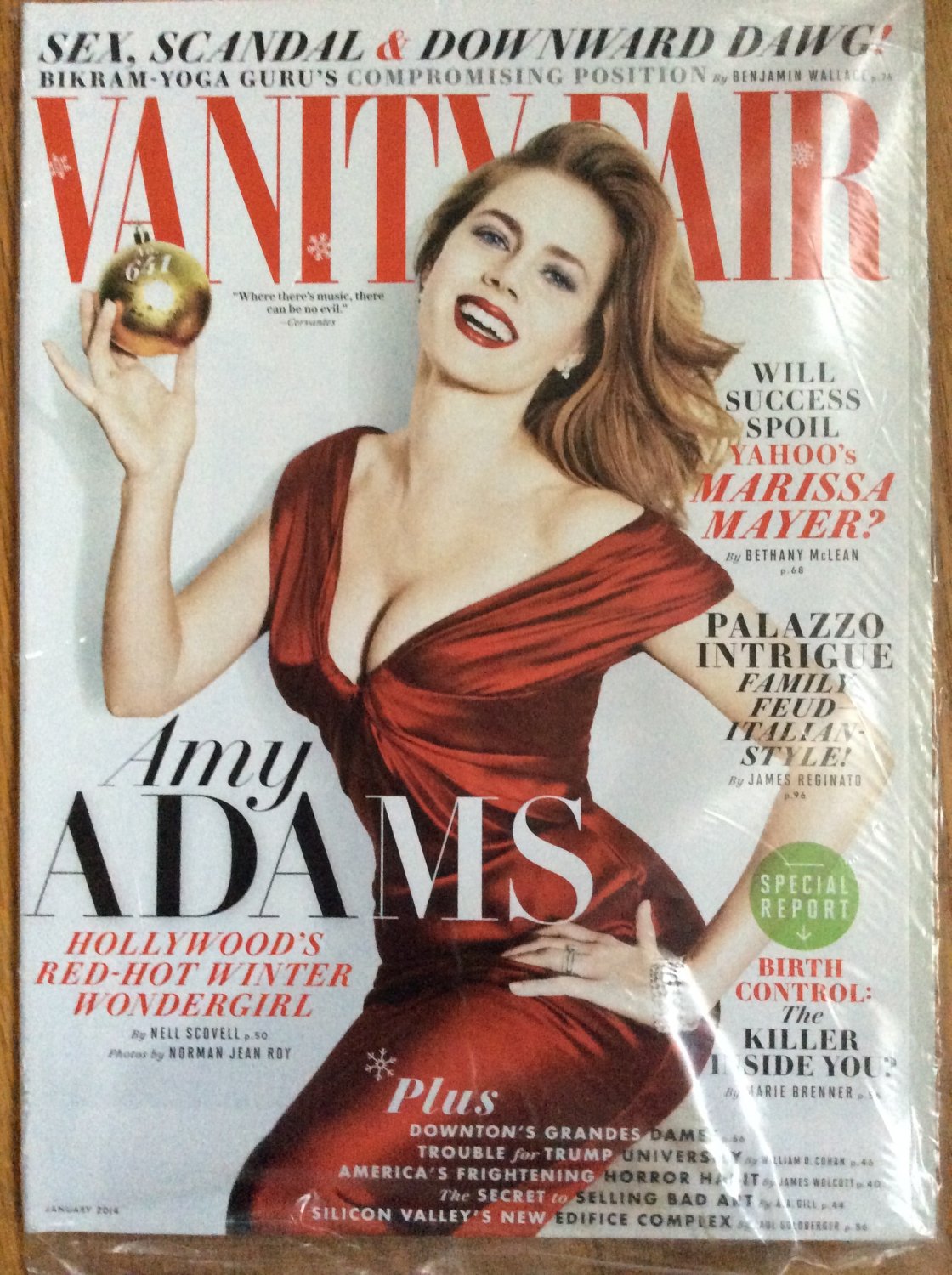VANITY FAIR 2014 SEALED Amy Adams Marissa Mayer Bikram Yoga Trump University Trouble