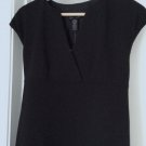 Sleek Empire Cut Black Moto Shift Dress by Context LBD Work Mod Flattering Sleek Empire Cut Black Moto Shift Dress by Context LBD Work Mod Flattering
