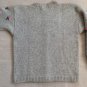 Vintage Fair Isle Button Front Cardigan Granny Sweater Plush Shetland Wool Heather Gray