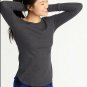 Slim Fit Thermal Top Gray Old Navy Medium Petite Waffle Layer Shirt