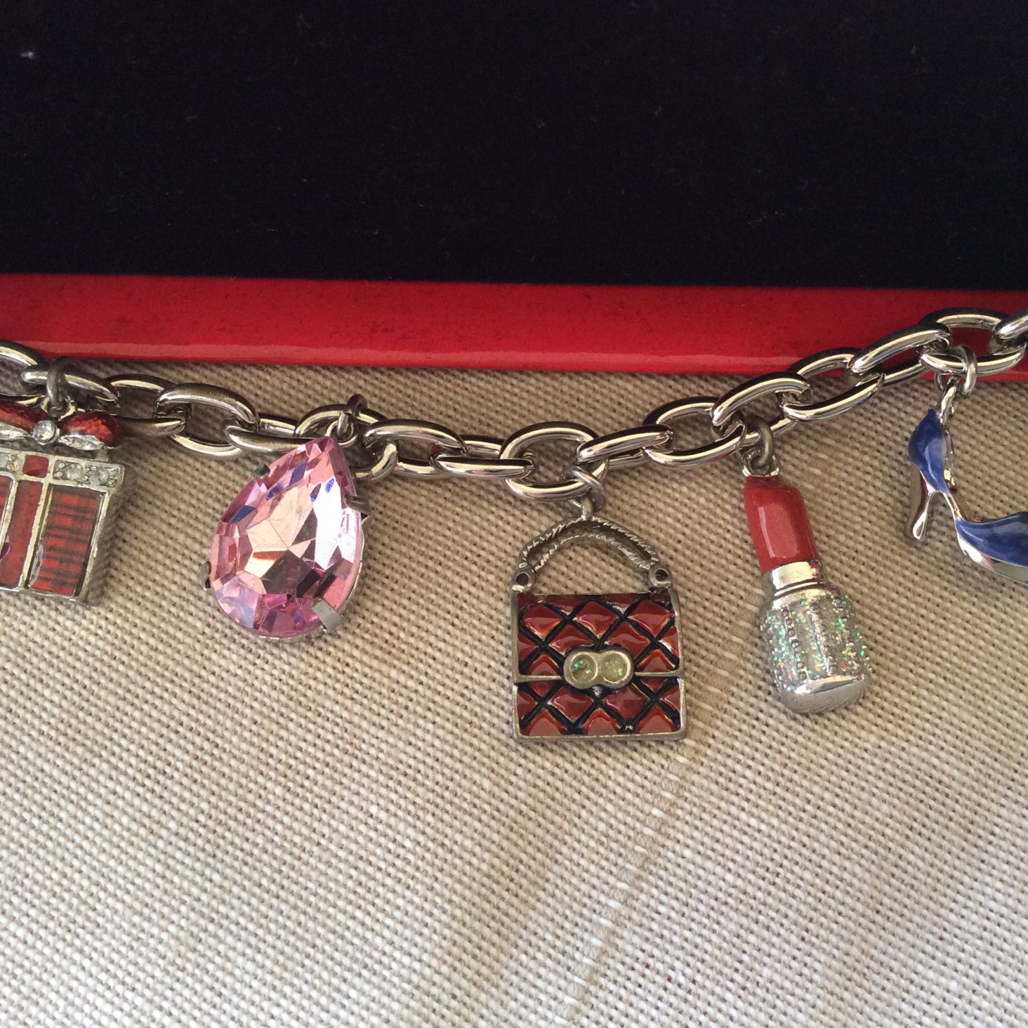 Charm Bracelet Purses Shoes Lipstick High Heels Makeup Shopper