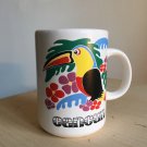 Vintage Mexican Toucan Ceramic Mug Happy Colors 70s 80s Handmade