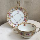 Schumann Bavaria Dresdener Art Double Handle Bouillon Cup & Saucer Set Circa 1932 Schumann Bavaria Dresdener Art Double Handle Bouillon Cup & Saucer Set Circa 1932