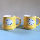 Anthropologie Mugs Baby Bird Yellow and Blue Minimalist