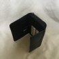 Black Leather Zip Around Wallet with Organization Features 1990s Vintage Deadstock