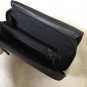 Black Leather Zip Around Wallet with Organization Features 1990s Vintage Deadstock