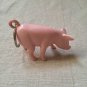 Big Solid Celluloid PINK PIG Key Ring Keychain