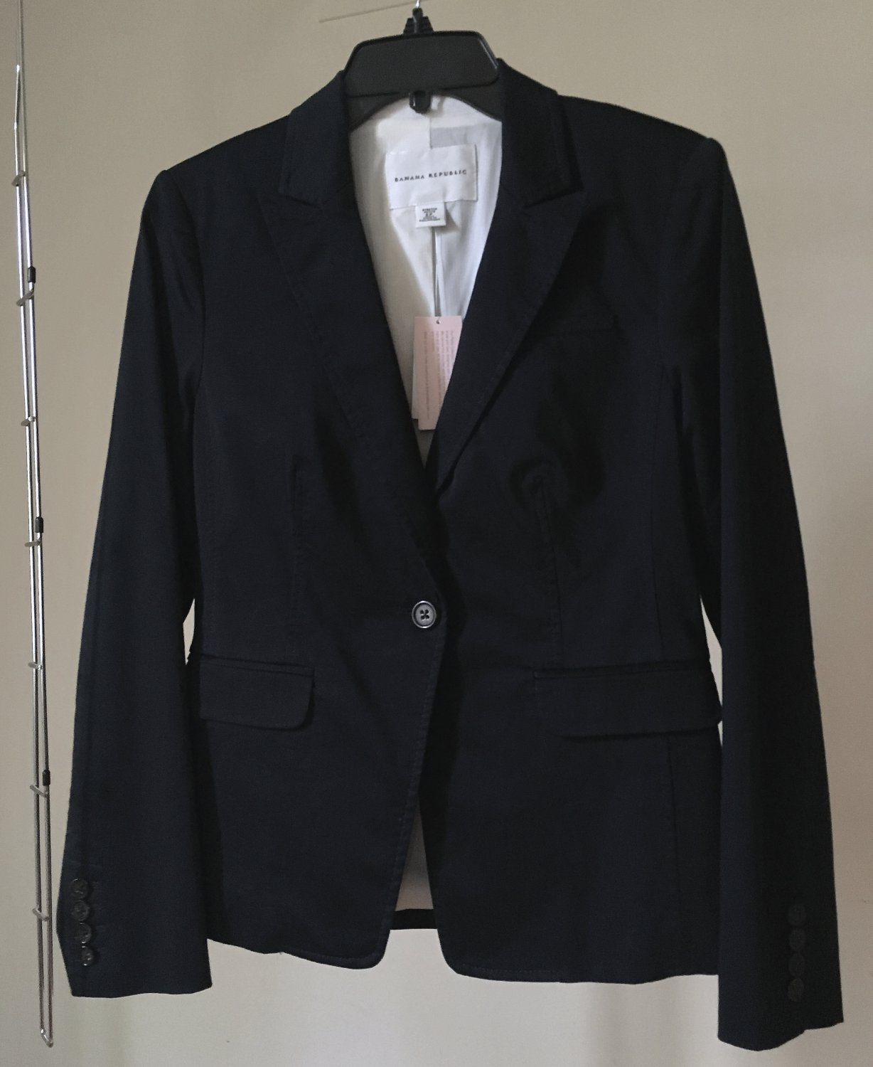 Banana Republic Navy Blue Classic Fit Blazer Womens One Button Washable ...