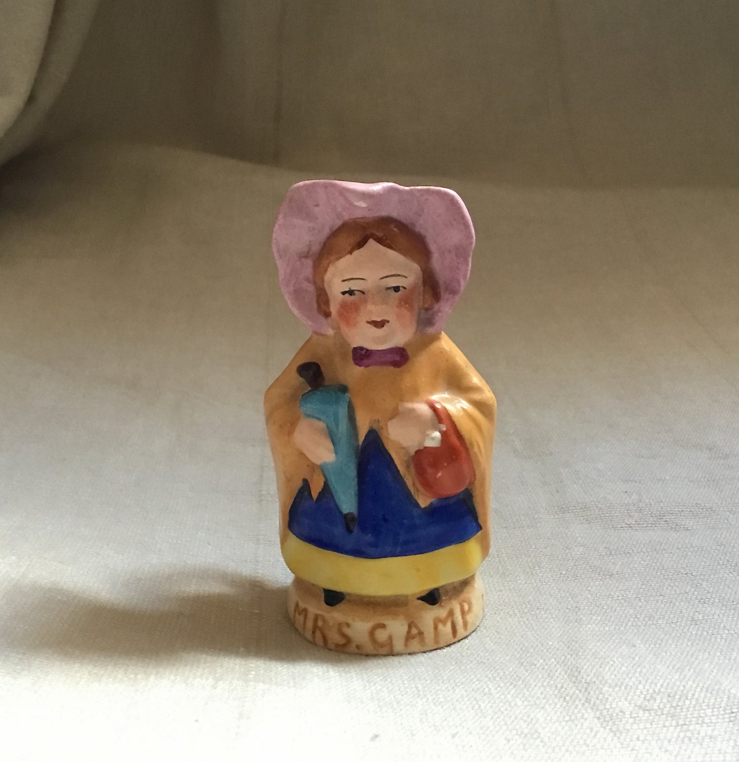 Mini Toby Jug Porcelain Tulip Hat Woman Figural Cream Pitcher Antique Collectible Germany