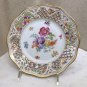 Chateau Dresden Open Rose Bright Floral Pierced Rim Salad Dessert Plates x2
