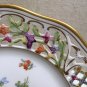 Chateau Dresden Open Rose Bright Floral Pierced Rim Salad Dessert Plates x2