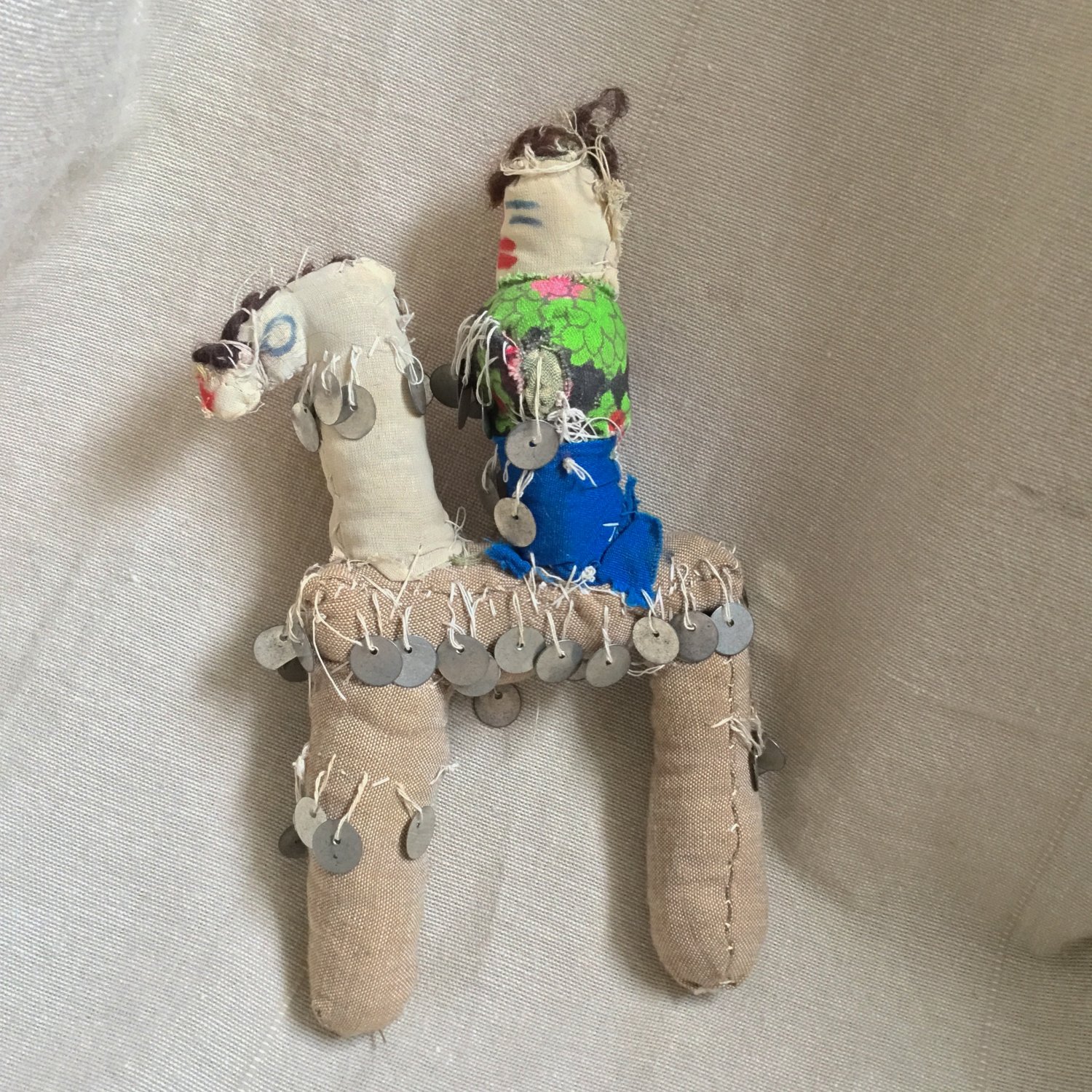 Vintage Primitive Rag Doll Childrens Toy Folk Art Handmade in Egypt