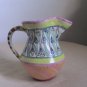 Vintage Mackenzie-Childs Bearded Iris Pitcher Handcrafted 1990s American Ceramic Arts