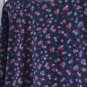 Authentic 1990s Vintage Top Floral Print Cotton Knit Cropped Long Sleeve Crew Neck
