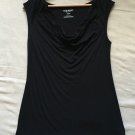 Black Long Fit Cowl Neck Tee Sleeveless Cotton Black Long Fit Cowl Neck Tee Sleeveless Cotton
