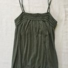 Strappy Tank Built-in Bra Adjustble Banded Waist Bubble Style Loden