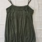 Strappy Tank Built-in Bra Adjustble Banded Waist Bubble Style Loden