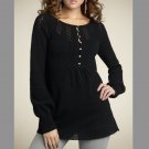 Y2K Free People Black Lightweight Distressed Wool Pullover Tunic Gothic Romance Y2K Free People Black Lightweight Distressed Wool Pullover Tunic Gothic Romance