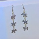 Vintage Dog Dangle Earrings Sterling Silver 3 Inch Drop Vintage Dog Dangle Earrings Sterling Silver 3 Inch Drop