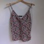French Cut Plunge Crop Cami Tank Top Crisp Floral Print Skinny Straps