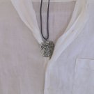 Angel Heart Pewter Art Pendant Necklace Charm Fob Artist Signed