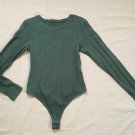 Long Sleeve Bodysuit Ribbed Grunge Green 1990s Vintage Long Sleeve Bodysuit Ribbed Grunge Green 1990s Vintage