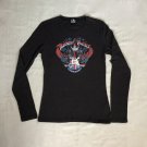 Vintage Lucky Brand Long Sleeve T-Shirt Top Manchester Guitars UK Black Rock and Roll Y2K Vintage Lucky Brand Long Sleeve T-Shirt Top Manchester Guitars UK Black Rock and Roll Y2K