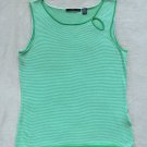 French Keyhole Ringer Top Designer Knit Kelly Green/White Stripe Tank French Keyhole Ringer Top Designer Knit Kelly Green/White Stripe Tank