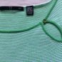 French Keyhole Ringer Top Designer Knit Kelly Green/White Stripe Tank