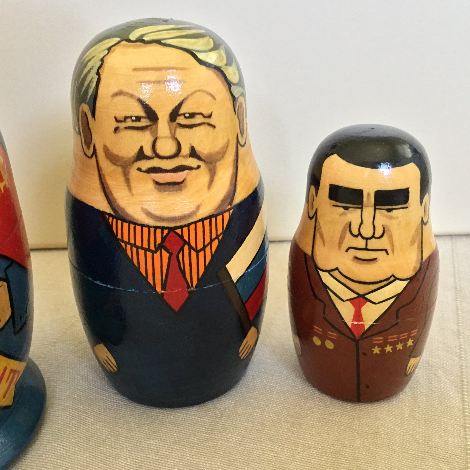 Cartoon Dictator Pop Art Hand Painted Wooden Russian Nesting Dolls USSR
