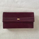 Vintage Mulberry Suede Wallet Organizer Checkbook Exterior Change Purse