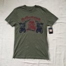Vtg Lucky Brand Mens T-Shirt Olive Green Cyclomaniaco Skeleton Motorcycle Club Vtg Lucky Brand Mens T-Shirt Olive Green Cyclomaniaco Skeleton Motorcycle Club