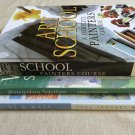 ART SCHOOL BOOKS BUNDLE Painters Course Acrylic Watercolor Line Wash Painting Instruction