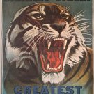 Rare Roaring Tiger Majestic Lion Vintage Circus Posters Ringling Brothers