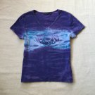 Vintage V-Neck Tie Dye T Shirt Top Y2K 1990s Close Fit Style Vintage V-Neck Tie Dye T Shirt Top Y2K 1990s Close Fit Style