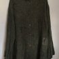 Oversized Olive Blouse by Play Alegre Relaxed Linen Blend Hand Painted Design Hidden Pockets