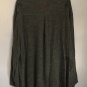 Oversized Olive Blouse by Play Alegre Relaxed Linen Blend Hand Painted Design Hidden Pockets