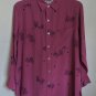 Chicos Oversize Style Button Front Shirttail Top Bundle, Moleskin Faux Suede, Silk