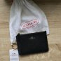 Coach Leather Key Ring Zip Top Mini Wallet Black