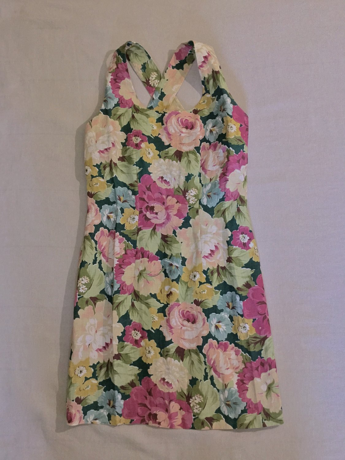 Vintage Banana Republic 1980s Linen Dress Halter Criss Cross Sundress ...