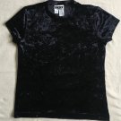 Vintage 1990s DKNY Short Sleeve Textured Velvet Top in Black Vintage 1990s DKNY Short Sleeve Textured Velvet Top in Black
