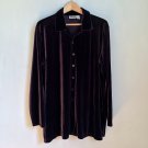 Chico's Long Velvet Shirt Dark Purple 3/XL Chico's Long Velvet Shirt Dark Purple 3/XL